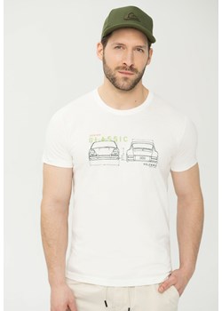 T-shirt bawełniany męski z krótkim rękawem T-ATE ecru ze sklepu Volcano.pl w kategorii T-shirty męskie - zdjęcie 169422309