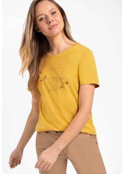 Żółta koszulka damska z nadrukiem T-FRAMI ze sklepu Volcano.pl w kategorii Bluzki damskie - zdjęcie 169422366