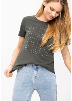 Damska koszulka z napisem i dżetami T-PERFECT ze sklepu Volcano.pl w kategorii Bluzki damskie - zdjęcie 169422467