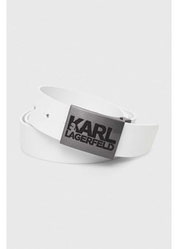 Karl Lagerfeld pasek skórzany męski kolor biały ze sklepu ANSWEAR.com w kategorii Paski męskie - zdjęcie 169426736