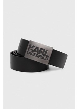 Karl Lagerfeld pasek skórzany męski kolor czarny ze sklepu ANSWEAR.com w kategorii Paski męskie - zdjęcie 169426738