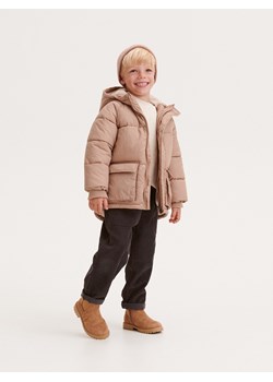 Reserved - Ocieplana kurtka z kapturem - brązowy ze sklepu Reserved w kategorii Kurtki dziewczęce - zdjęcie 169428145