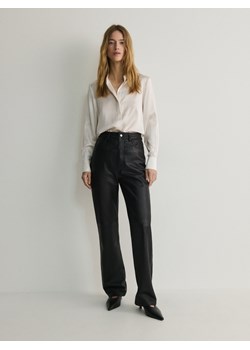 Reserved - Skórzane spodnie - czarny ze sklepu Reserved w kategorii Spodnie damskie - zdjęcie 169428617