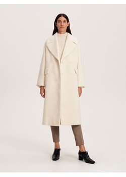 Reserved - Płaszcz z wełną - złamana biel ze sklepu Reserved w kategorii Płaszcze damskie - zdjęcie 169429207