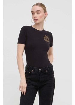 Versace Jeans Couture t-shirt damski kolor czarny 76HAHT02 CJ03T ze sklepu ANSWEAR.com w kategorii Bluzki damskie - zdjęcie 169436818