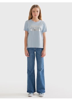 Koszulka dziewczęca z dużym nadrukiem z logo BIG STAR błękitna Oneidaska 401 ze sklepu Big Star w kategorii Bluzki dziewczęce - zdjęcie 169436887