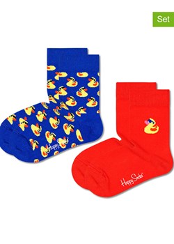 Happy Socks Skarpety &quot;Duck&quot; (2 pary) w kolorze niebieskim i czerwonym ze sklepu Limango Polska w kategorii Skarpetki dziecięce - zdjęcie 169437775