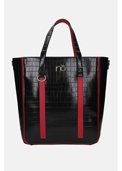 Shopperka Nobo z paskami croco czarno-czerwona ze sklepu NOBOBAGS.COM w kategorii Torby Shopper bag - zdjęcie 169442046