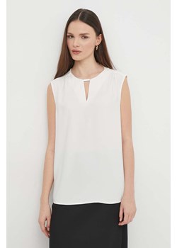 Calvin Klein bluzka damska kolor beżowy gładka ze sklepu ANSWEAR.com w kategorii Bluzki damskie - zdjęcie 169442827