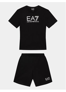 EA7 Emporio Armani Komplet t-shirt i szorty sportowe 3DBV01 BJ02Z 1200 Czarny Regular Fit ze sklepu MODIVO w kategorii Komplety chłopięce - zdjęcie 169450307