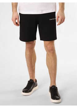 Calvin Klein Jeans Męskie szorty dresowe Mężczyźni Bawełna czarny jednolity ze sklepu vangraaf w kategorii Spodenki męskie - zdjęcie 169450867