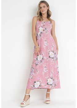 Różowa Sukienka Maxi na Ramiączkach Philandia ze sklepu Born2be Odzież w kategorii Sukienki - zdjęcie 169451037