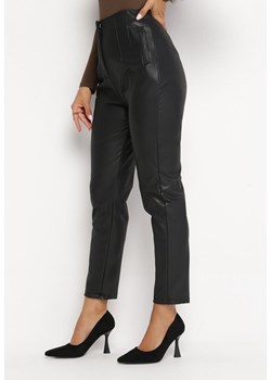 Czarne Spodnie z Imitacji Skóry Celinae ze sklepu Born2be Odzież w kategorii Spodnie damskie - zdjęcie 169451146