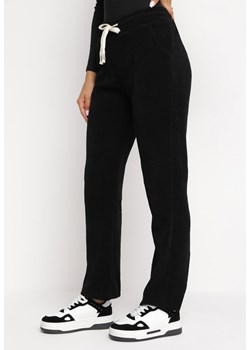 Czarne Bawełniane Spodnie Sztruksowe z Szerokimi Nogawkami Cornelike ze sklepu Born2be Odzież w kategorii Spodnie damskie - zdjęcie 169451325