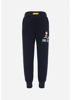 Granatowe Dresowe Spodnie ze Sportowym Motywem i Gumką w Pasie Narsha ze sklepu Born2be Odzież w kategorii Spodnie chłopięce - zdjęcie 169451555