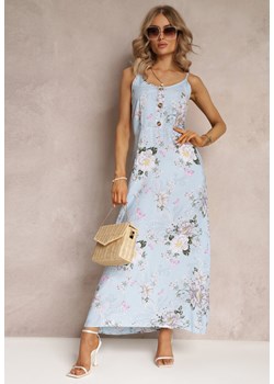 Jasnoniebieska Sukienka w Kwiaty na Ramiączkach Lydienne ze sklepu Renee odzież w kategorii Sukienki - zdjęcie 169451806