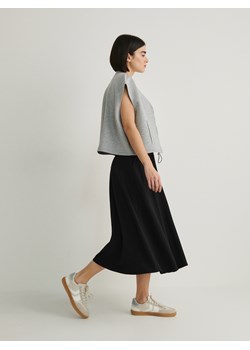 Reserved - Spódnica midi z wiskozą - czarny ze sklepu Reserved w kategorii Spódnice - zdjęcie 169454056