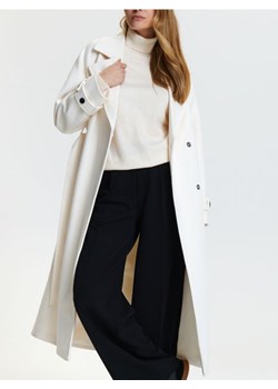 Sinsay - Płaszcz z paskiem - kremowy ze sklepu Sinsay w kategorii Płaszcze damskie - zdjęcie 169455905