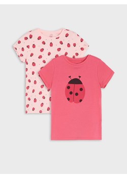 Sinsay - Koszulki 2 pack - różowy ze sklepu Sinsay w kategorii Bluzki dziewczęce - zdjęcie 169455915