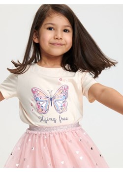 Sinsay - Koszulka z nadrukiem - kremowy ze sklepu Sinsay w kategorii Bluzki dziewczęce - zdjęcie 169456116