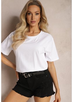 Biały T-shirt z Okrągłym Dekoltem Ozdobionym Łańcuszkiem Arillaisa ze sklepu Renee odzież w kategorii Bluzki damskie - zdjęcie 169456795