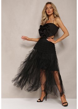 Czarna Rozkloszowana Spódnica Maxi z Podszewką i Tiulem Esmerallda ze sklepu Renee odzież w kategorii Spódnice - zdjęcie 169456887