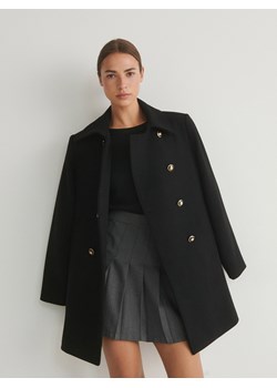 Reserved - Płaszcz z dekoracyjnymi guzikami - czarny ze sklepu Reserved w kategorii Płaszcze damskie - zdjęcie 169457835