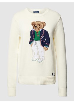 Sweter z dzianiny z wyhaftowanym motywem i logo ze sklepu Peek&Cloppenburg  w kategorii Swetry damskie - zdjęcie 169459248