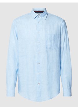 Koszula lniana o kroju regular fit z kołnierzykiem typu button down ze sklepu Peek&Cloppenburg  w kategorii Koszule męskie - zdjęcie 169459627