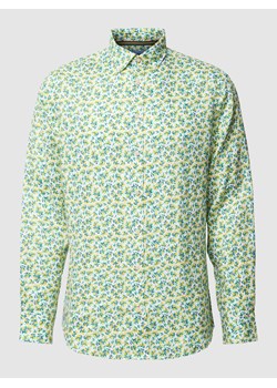 Koszula lniana o kroju regular fit ze wzorem na całej powierzchni ze sklepu Peek&Cloppenburg  w kategorii Koszule męskie - zdjęcie 169460746