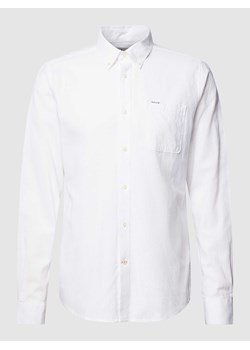 Koszula lniana o kroju tailored fit z kieszenią na piersi model 'NELSON' ze sklepu Peek&Cloppenburg  w kategorii Koszule męskie - zdjęcie 169460786