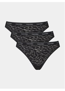 Calvin Klein Underwear Komplet 3 par fig brazylijskich 000QD5225E Czarny ze sklepu MODIVO w kategorii Majtki damskie - zdjęcie 169463149