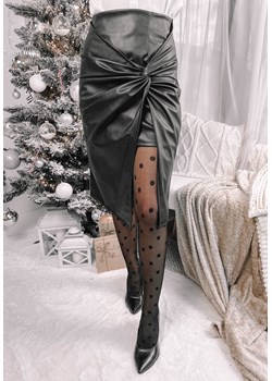 Spódnica z imitacji skóry z marszczeniem Magic Wish czarna ze sklepu Clamodi w kategorii Spódnice - zdjęcie 169464025