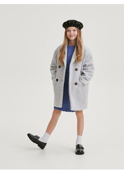 Reserved - Dwurzędowy płaszcz - jasnoturkusowy ze sklepu Reserved w kategorii Płaszcze dziewczęce - zdjęcie 169465167