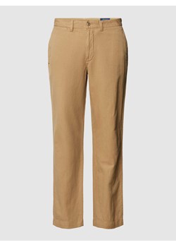 Spodnie o kroju straight fit z mieszanki lnu i bawełny ze sklepu Peek&Cloppenburg  w kategorii Spodnie męskie - zdjęcie 169466376