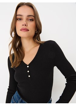 Mohito - Czarna bluzka z guzikami - czarny ze sklepu Mohito w kategorii Bluzki damskie - zdjęcie 169467007