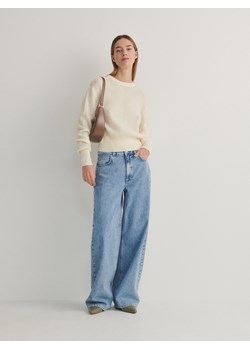 Reserved - Strukturalny sweter z bawełną - złamana biel ze sklepu Reserved w kategorii Swetry damskie - zdjęcie 169468657