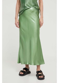 BOSS spódnica kolor zielony maxi rozkloszowana ze sklepu ANSWEAR.com w kategorii Spódnice - zdjęcie 169470698