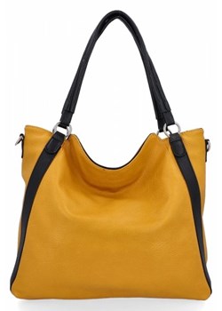 Duża Torebka Damska Shopper Bag firmy Hernan Żółta (kolory) ze sklepu torbs.pl w kategorii Torby Shopper bag - zdjęcie 169481368
