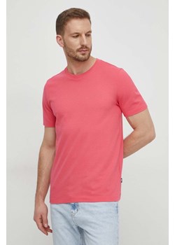 BOSS t-shirt męski kolor różowy gładki 50452680 ze sklepu ANSWEAR.com w kategorii T-shirty męskie - zdjęcie 169482086