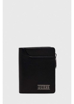 Guess portfel skórzany NEW BOSTON męski kolor czarny SMNEBR LEA46 ze sklepu ANSWEAR.com w kategorii Portfele męskie - zdjęcie 169482408