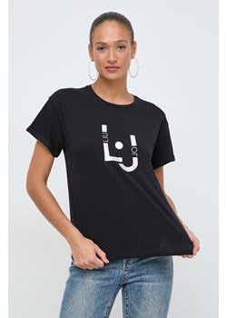 Liu Jo t-shirt damski kolor czarny ze sklepu ANSWEAR.com w kategorii Bluzki damskie - zdjęcie 169482618