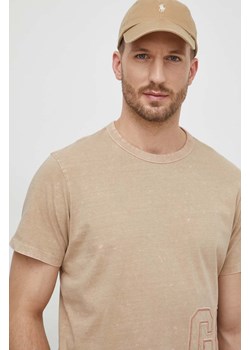 Guess t-shirt bawełniany męski kolor beżowy z aplikacją M4GI18 K8FQ4 ze sklepu ANSWEAR.com w kategorii T-shirty męskie - zdjęcie 169482735