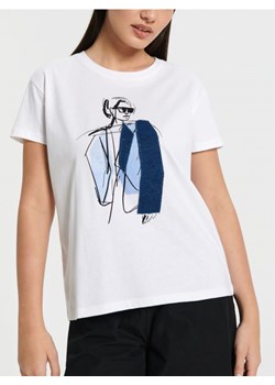 Sinsay - Koszulka z nadrukiem - biały ze sklepu Sinsay w kategorii Bluzki damskie - zdjęcie 169483776