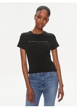 Tommy Jeans T-Shirt Tonal Linear DW0DW17827 Czarny Slim Fit ze sklepu MODIVO w kategorii Bluzki damskie - zdjęcie 169491918