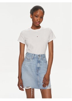 Tommy Jeans T-Shirt Tonal Linear DW0DW17827 Biały Slim Fit ze sklepu MODIVO w kategorii Bluzki damskie - zdjęcie 169493917