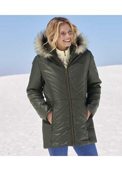 Długa, pikowana kurtka z kapturem z imitacji futerka ze sklepu Atlas For Men w kategorii Kurtki damskie - zdjęcie 169495216
