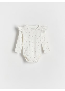 Reserved - Bawełniane body w kwiaty - złamana biel ze sklepu Reserved w kategorii Body niemowlęce - zdjęcie 169495518