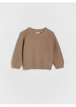 Reserved - Strukturalny sweter z bawełną - brązowy ze sklepu Reserved w kategorii Bluzy i swetry - zdjęcie 169495875