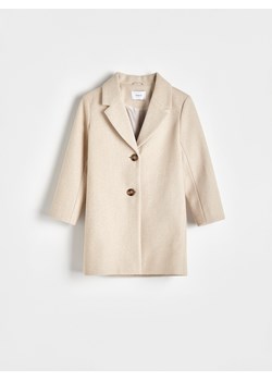 Reserved - Klasyczny płaszcz jednorzędowy - beżowy ze sklepu Reserved w kategorii Płaszcze dziewczęce - zdjęcie 169496125